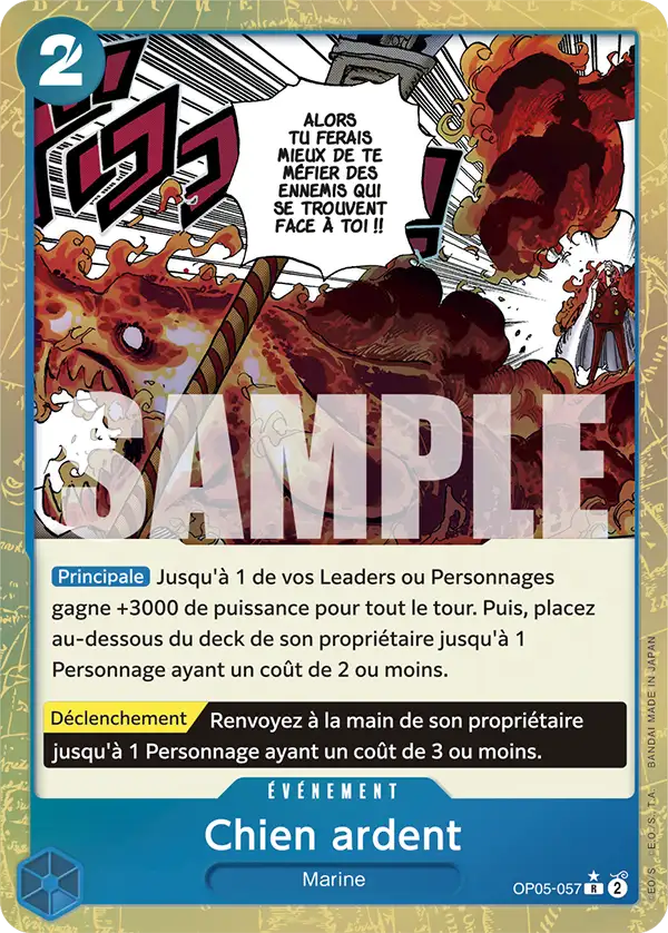 Carte One Piece OP05-057 Chien ardent V3 | LorenZone