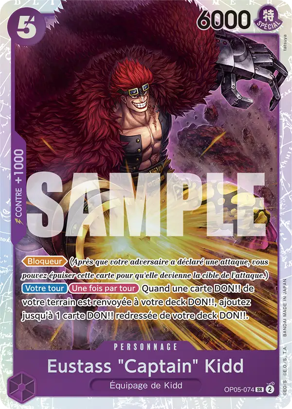 Carte One Piece OP05-074 Eustass "Captain" Kidd V1 | LorenZone