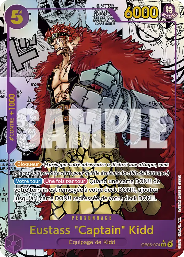 Carte One Piece OP05-074 Eustass "Captain" Kidd V3 | LorenZone