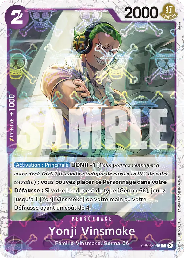 Carte One Piece OP06-066 Yonji Vinsmoke V2 | LorenZone