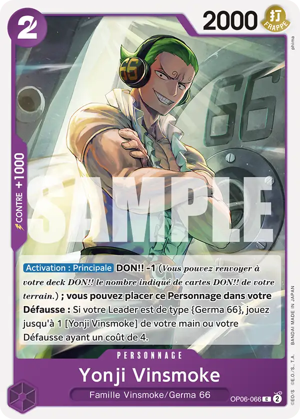Carte One Piece OP06-066 Yonji Vinsmoke V1 | LorenZone
