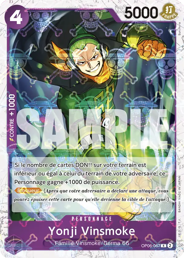 Carte One Piece OP06-067 Yonji Vinsmoke V2 | LorenZone