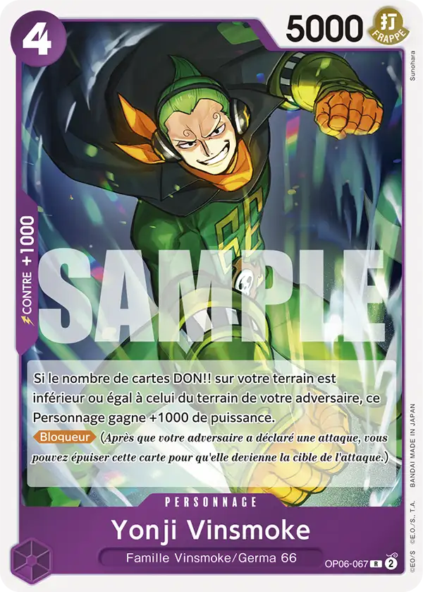 Carte One Piece OP06-067 Yonji Vinsmoke V1 | LorenZone
