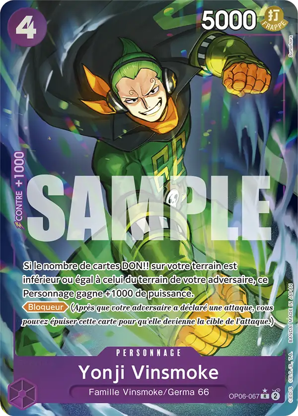 Carte One Piece OP06-067 Yonji Vinsmoke V3 | LorenZone