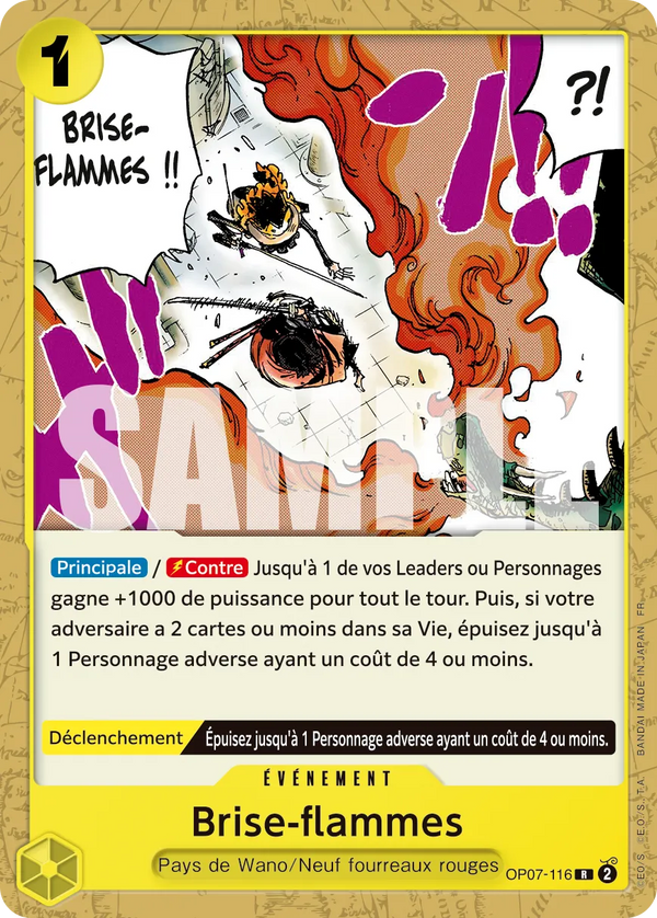 Carte One Piece OP07-116 Brise-flammes | LorenZone