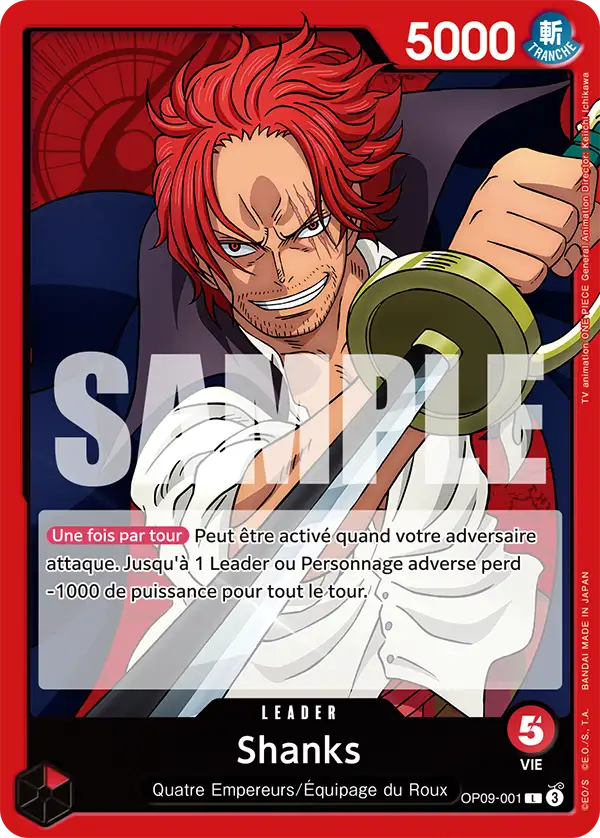 Carte One Piece OP09-001 Shanks V1 | LorenZone