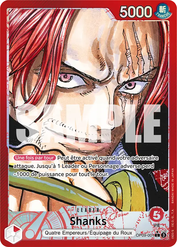 Carte One Piece OP09-001 Shanks V2 | LorenZone
