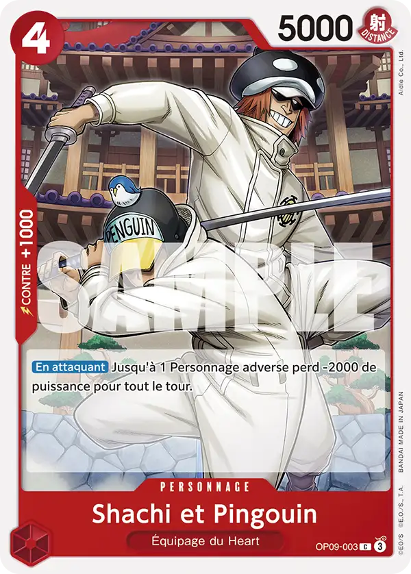 Carte One Piece OP09-003 Shachi et Pingouin | LorenZone