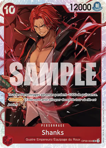 Carte One Piece Shanks OP09-004 V1 - Les Nouveaux Empereurs