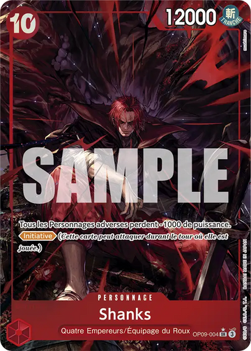 Carte One Piece Shanks OP09-004 V2 - Les Nouveaux Empereurs