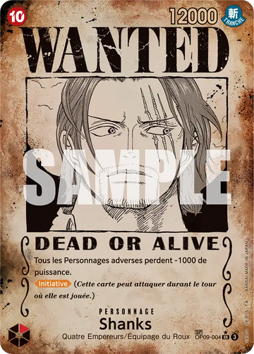 Carte One Piece Shanks OP09-004 V4 - Les Nouveaux Empereurs