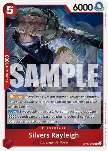 Carte One Piece Silvers Rayleigh OP09-005 - Les Nouveaux Empereurs