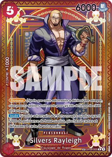 Carte One Piece Silvers Rayleigh OP09-005 - Des Poings Vifs comme l'Éclair