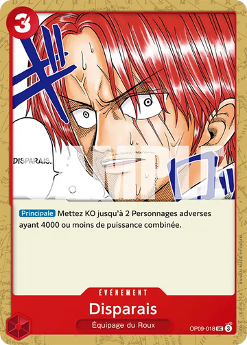 Carte One Piece Disparais OP09-018 - Les Nouveaux Empereurs