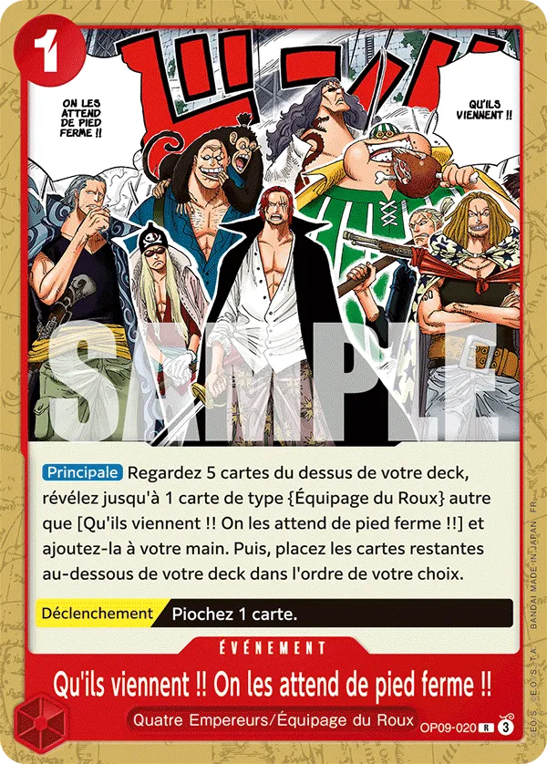 Carte One Piece OP09-020 Qu'ils viennent !! On les attend de pied ferme !! | LorenZone