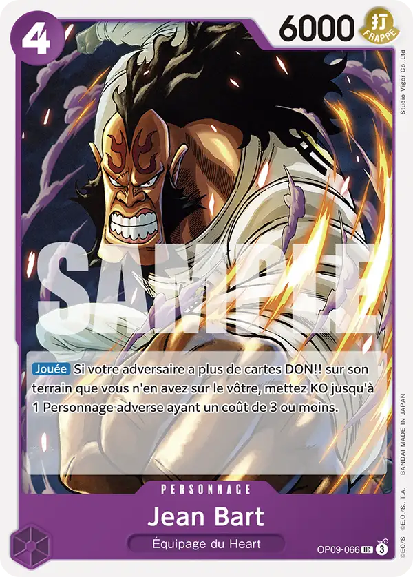 Carte One Piece OP09-066 Jean Bart | LorenZone