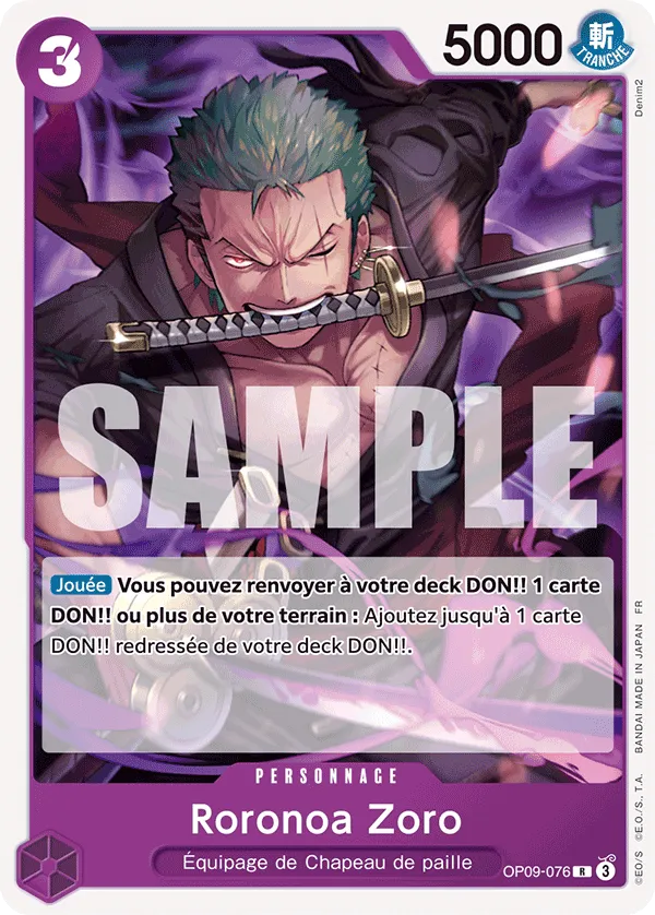 Carte One Piece OP09-076 Roronoa Zoro | LorenZone