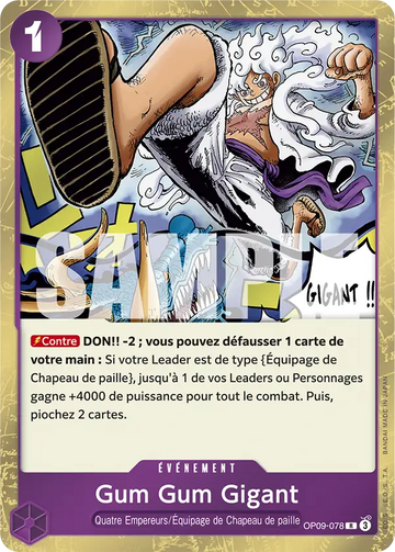 Carte One Piece Gum Gum Gigant OP09-078 - Les Nouveaux Empereurs