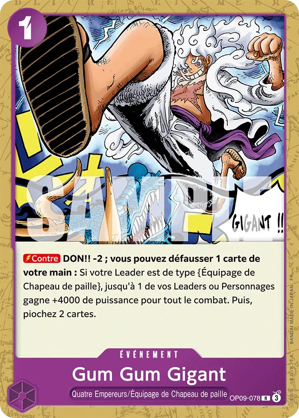 Carte One Piece OP09-078 Gum Gum Gigant | LorenZone