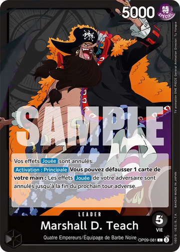 Carte One Piece Marshall D. Teach OP09-081 V1 - Les Nouveaux Empereurs
