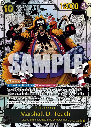 Carte One Piece Marshall D. Teach OP09-093 V3 - Les Nouveaux Empereurs