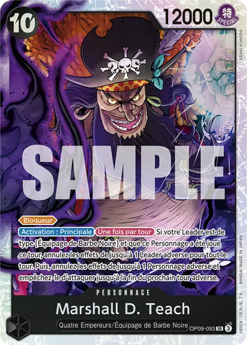 Carte One Piece Marshall D. Teach OP09-093 V1 - Les Nouveaux Empereurs