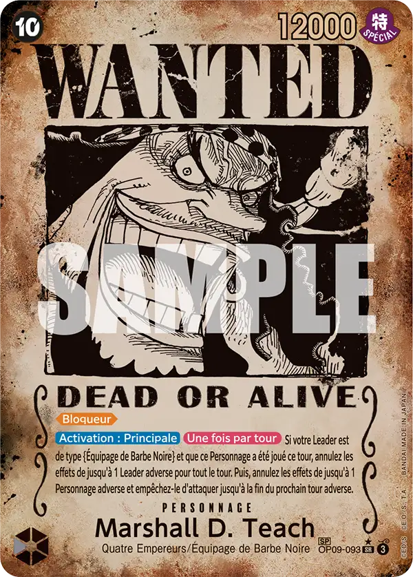 Carte One Piece OP09-093 Marshall D. Teach V4 | LorenZone