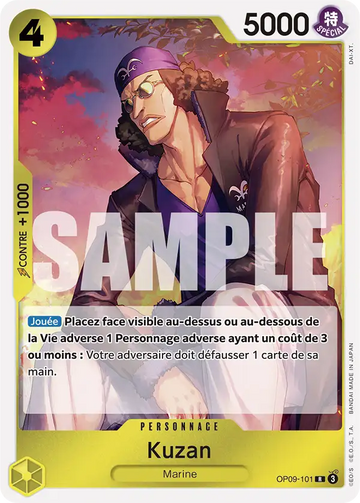 Carte One Piece Kuzan OP09-101 - Les Nouveaux Empereurs