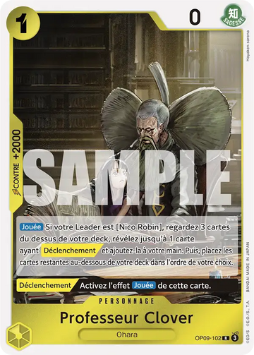 Carte One Piece Professeur Clover OP09-102 - Les Nouveaux Empereurs