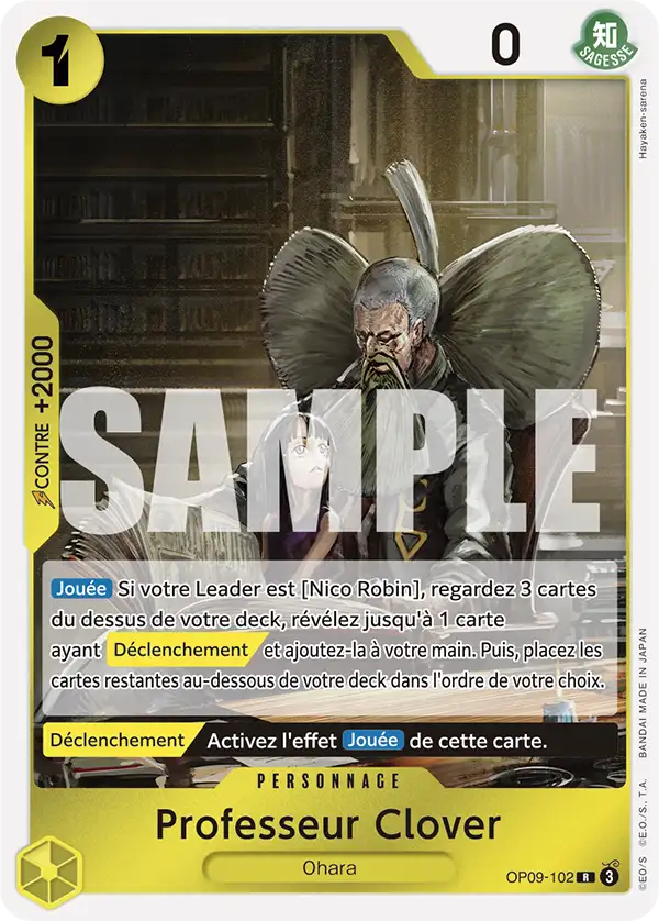 Carte One Piece OP09-102 Professeur Clover | LorenZone
