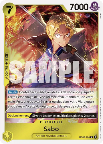 Carte One Piece Sabo OP09-104 - Les Nouveaux Empereurs
