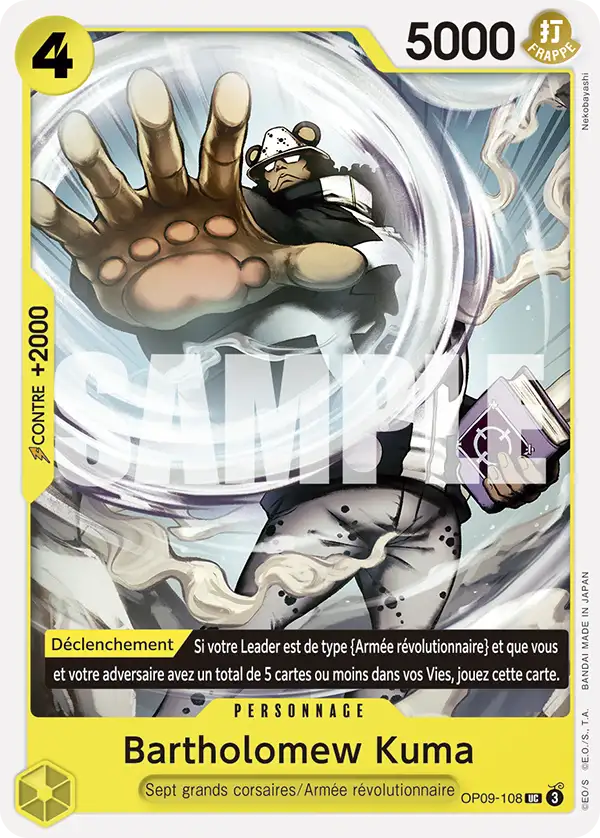 Carte One Piece OP09-108 Bartholomew Kuma | LorenZone