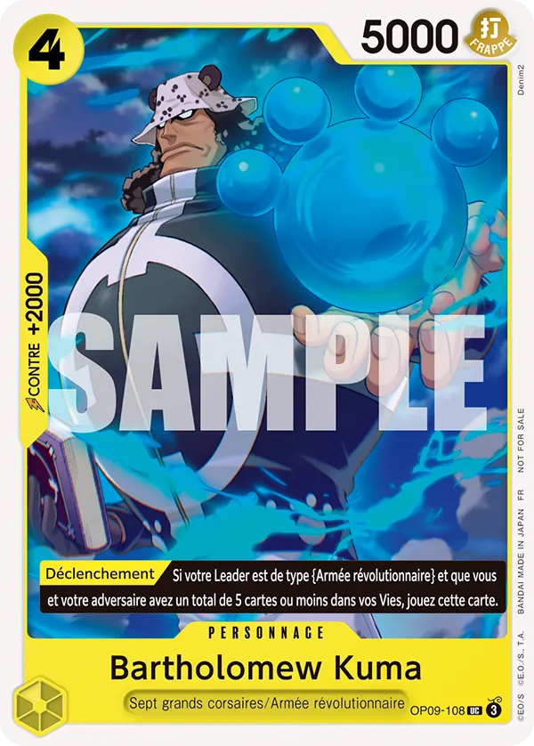 Carte One Piece OP09-108 Bartholomew Kuma V2 | LorenZone