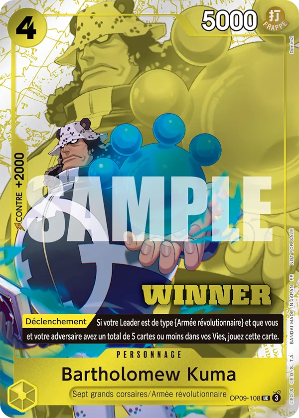Carte One Piece OP09-108 Bartholomew Kuma V3 | LorenZone