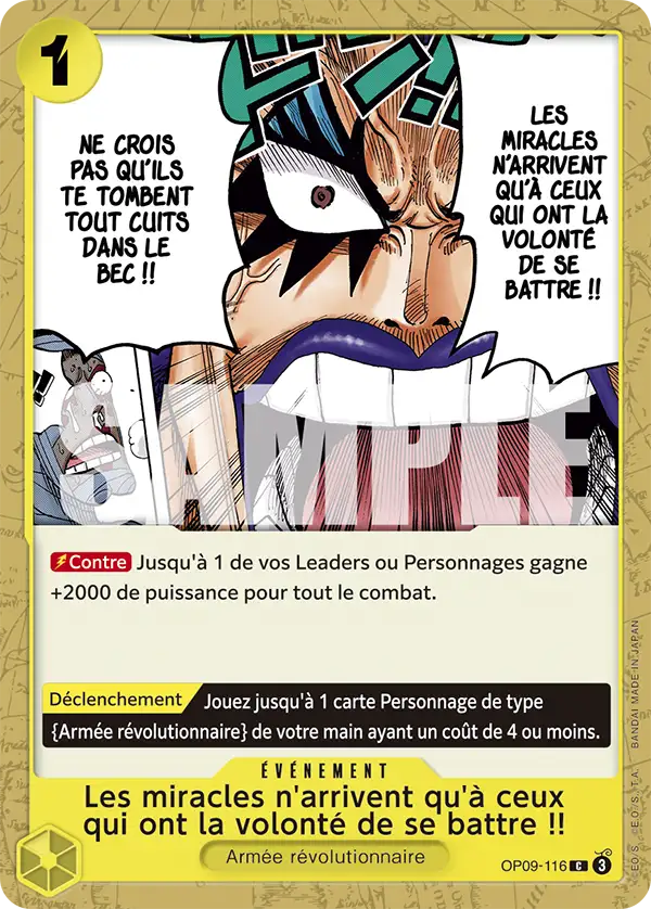 Carte One Piece OP09-116 Les miracles n'arrivent qu'à ceux qui ont la volonté de se battre !! | LorenZone