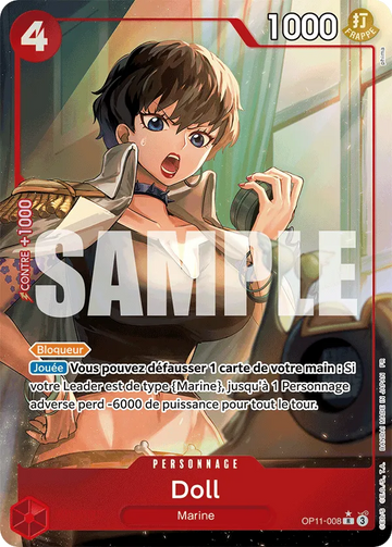 Carte One Piece Doll OP11-008 V2 - Des Poings Vifs comme l'Éclair