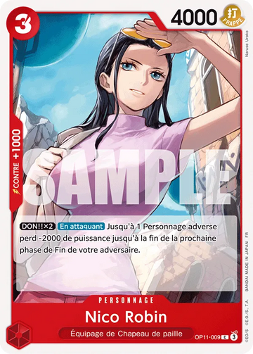 Carte One Piece Nico Robin OP11-009 - Des Poings Vifs comme l'Éclair