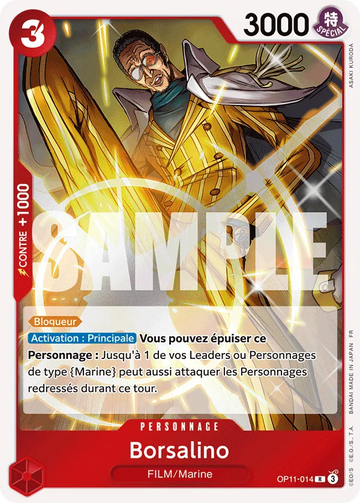 Carte One Piece Borsalino OP11-014 - Des Poings Vifs comme l'Éclair