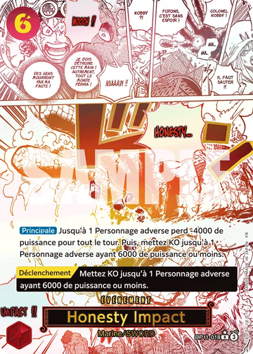 Carte One Piece Honesty Impact OP11-018 V2 - Des Poings Vifs comme l'Éclair