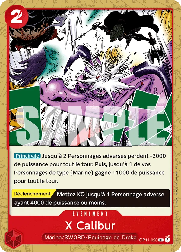 Carte One Piece OP11-020 X Calibur | LorenZone