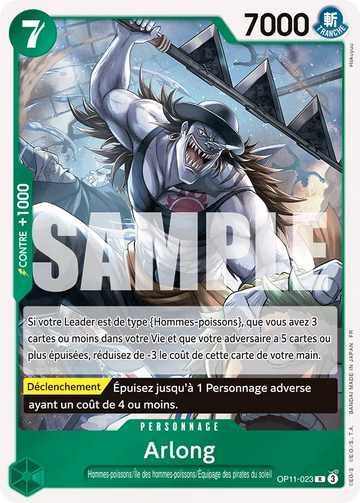 Carte One Piece Arlong OP11-023 V1 - Des Poings Vifs comme l'Éclair