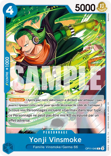 Carte One Piece Yonji Vinsmoke OP11-046 - Des Poings Vifs comme l'Éclair