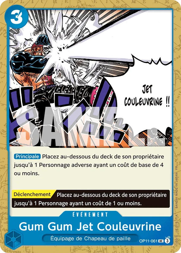 Carte One Piece OP11-061 Gum Gum Jet Couleuvrine | LorenZone
