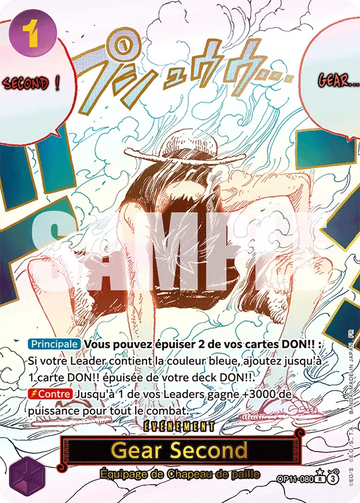 Carte One Piece Gear Second OP11-080 V2 - Des Poings Vifs comme l'Éclair
