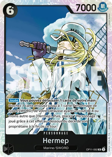 Carte One Piece Hermep OP11-092 V1 - Des Poings Vifs comme l'Éclair