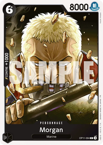 Carte One Piece Morgan OP11-094 - Des Poings Vifs comme l'Éclair