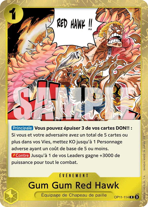 Carte One Piece OP11-114 Gum Gum Red Hawk V1 | LorenZone