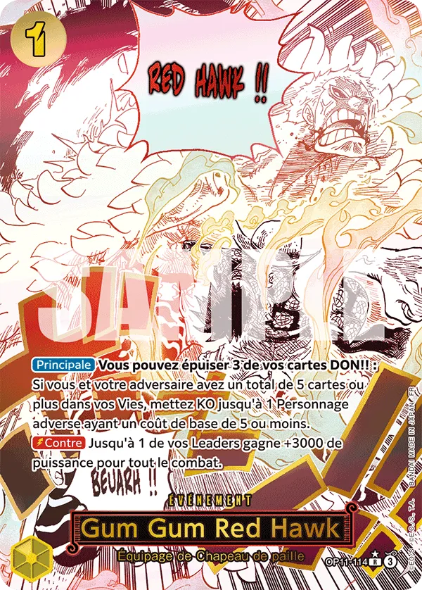 Carte One Piece OP11-114 Gum Gum Red Hawk V2 | LorenZone