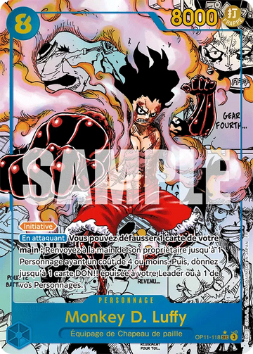 Carte One Piece Monkey D. Luffy OP11-118 V3 - Des Poings Vifs comme l'Éclair