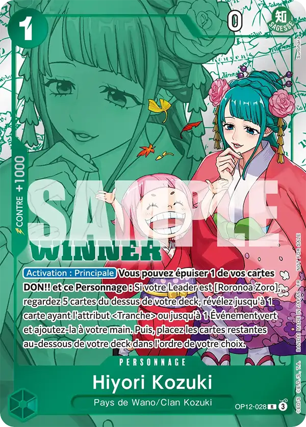 Carte One Piece OP12-028 Hiyori Kozuki V3 | LorenZone
